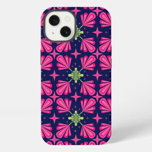 Geometric Pink Floral Petals Abstract pattern iPhone 13 Case