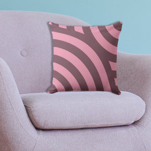 Geometric Pink Nested Quarter Circle Pattern Cushion