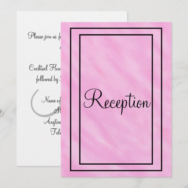 Geometric Pink Watercolor Reception Monogram Invitation (Front/Back)