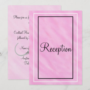 Geometric Pink Watercolor Wash Reception Monogram Invitation