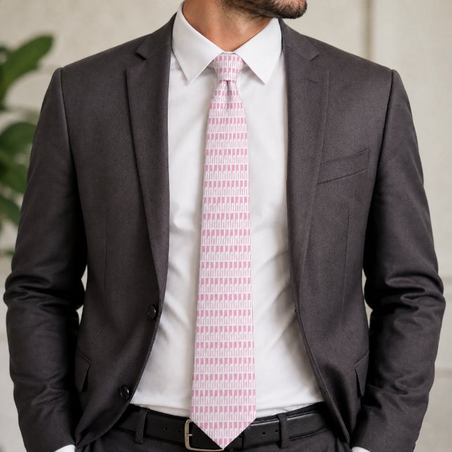 Geometric Pink White Pattern Tie (Creator Uploaded)