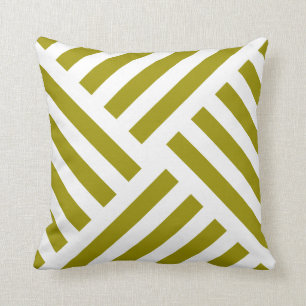 Geometric Pinwheel Stripe in Chartreuse Cushion