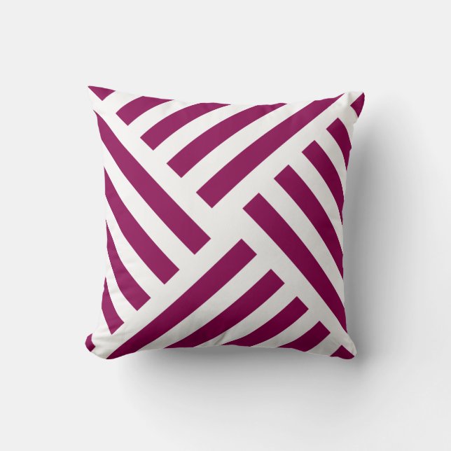 Geometric Pinwheel Stripe in Summer Berry Cushion (Front)