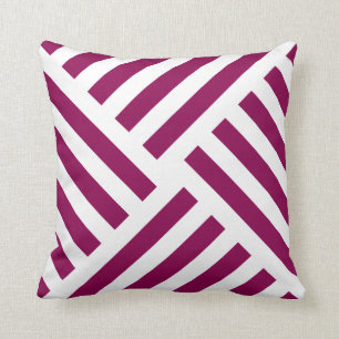 Geometric Pinwheel Stripe in Summer Berry Cushion