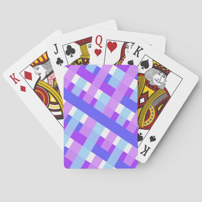 geometric plaid gingham diagonal playing cards (Back)