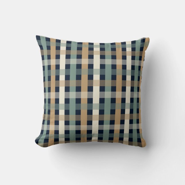 Geometric plaid winter pallet mancave decor  cushion (Front)