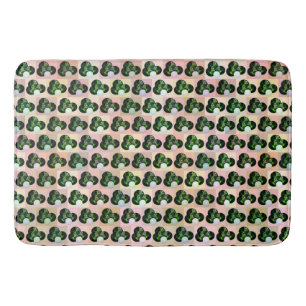 Geometric Play: Checked Lawn Bowls in Block Art Bath Mat