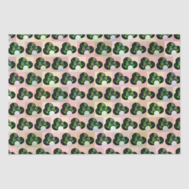 Geometric Play: Checked Lawn Bowls in Block Art Tissue Paper (Front)