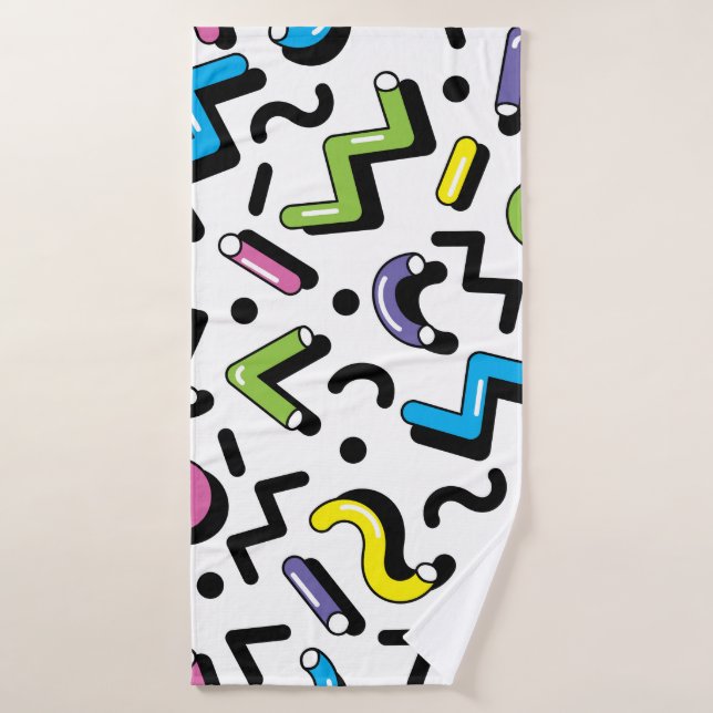 Geometric Play: Doodle Shapes Pattern Bath Towel (Bath Towel)