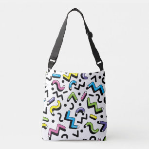 Geometric Play: Doodle Shapes Pattern Crossbody Bag