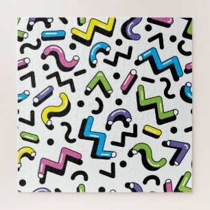 Geometric Play: Doodle Shapes Pattern Jigsaw Puzzle