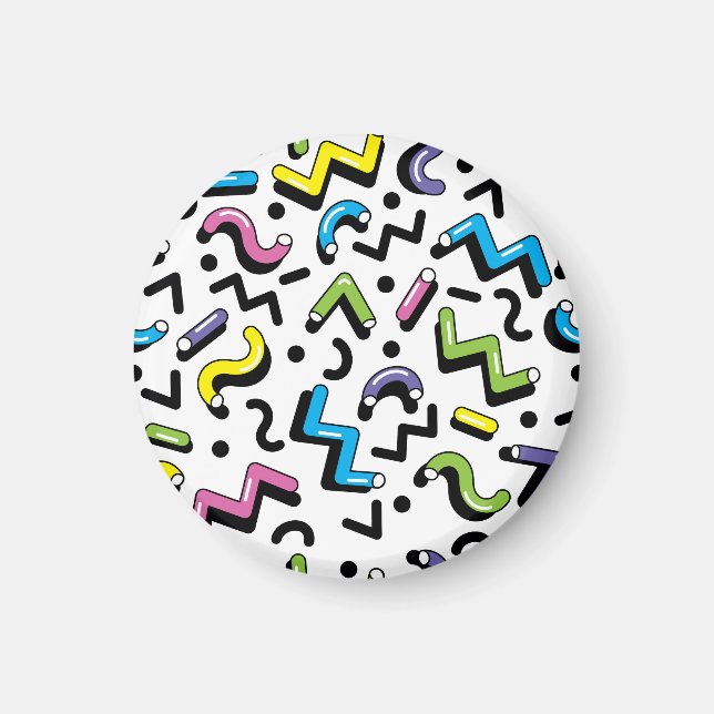 Geometric Play: Doodle Shapes Pattern Magnet (Front)