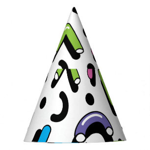 Geometric Play: Doodle Shapes Pattern Party Hat