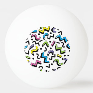Geometric Play: Doodle Shapes Pattern Ping Pong Ball