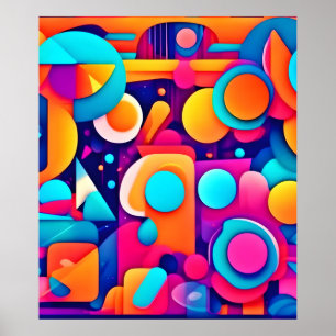 Geometric Playground in Colourful Chaos Poster