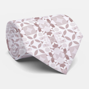 Geometric Poetry Fractal Art Pale Pink Tie
