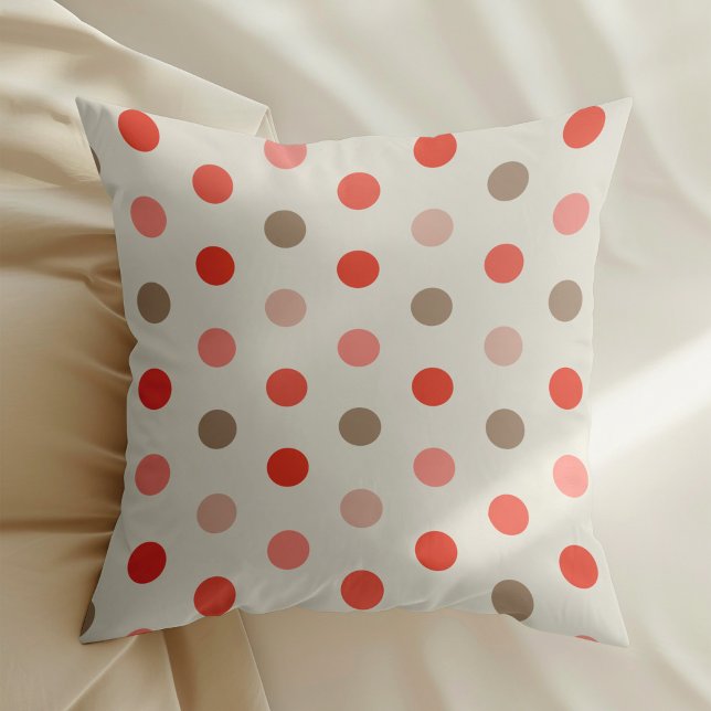 Geometric polka dot pattern in red and pink tones cushion (Creator Uploaded)