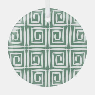 Geometric Polygons Vintage Seamless Pattern Glass Tree Decoration