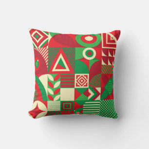 Geometric Pop: Colourful Abstract Tiles. Cushion