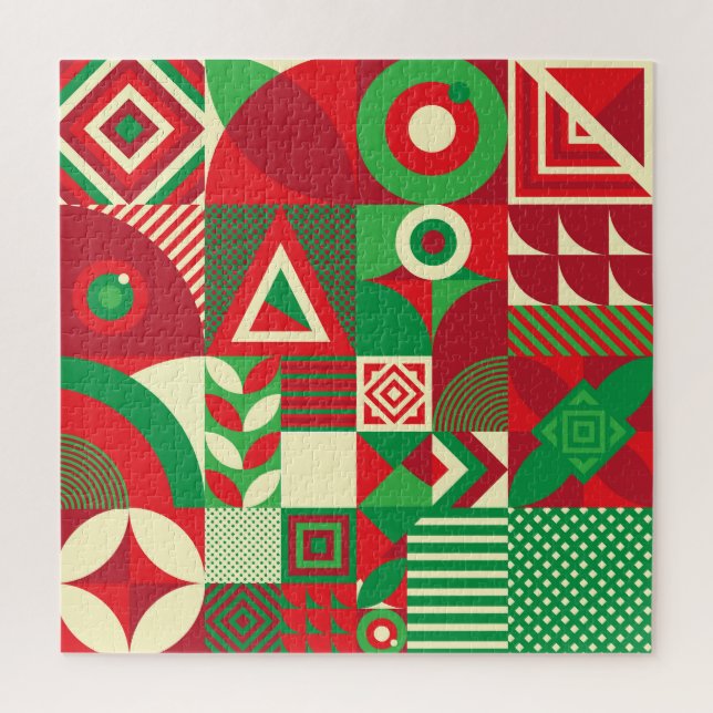Geometric Pop: Colourful Abstract Tiles. Jigsaw Puzzle (Vertical)