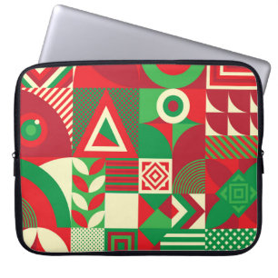 Geometric Pop: Colourful Abstract Tiles. Laptop Sleeve
