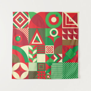 Geometric Pop: Colourful Abstract Tiles. Tapestry