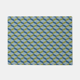 Geometric Portuguese tiles pattern in soft colours Doormat