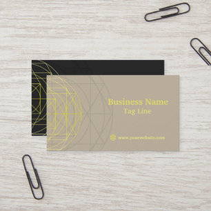 Geometric Professional Black/Yellow Business Card