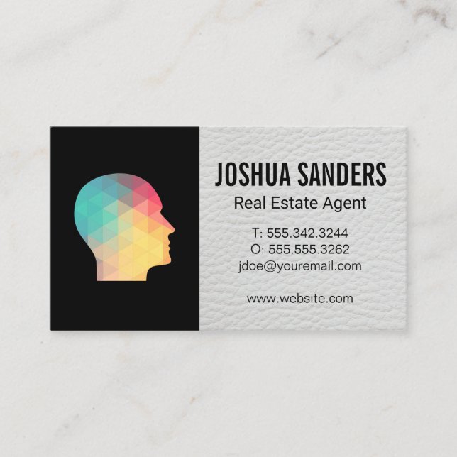 Geometric Profile Business Card (Front)