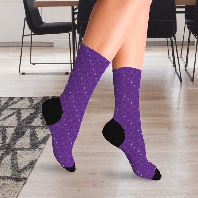 Geometric Pruple Colourful Pattern  Socks (Creator Uploaded)