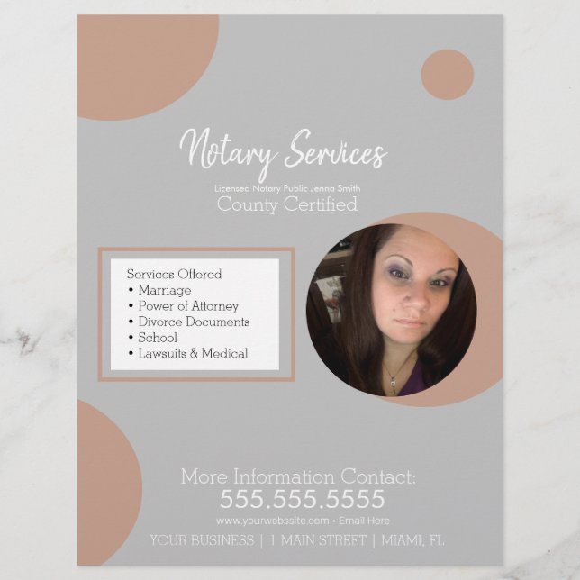 Geometric Public Notary Service Photo Flyer (Front)