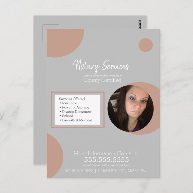 Geometric Public Notary Service Photo Flyer Postcard (Front/Back)