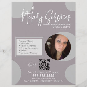 Geometric Public Notary Service Script QR Code Flyer