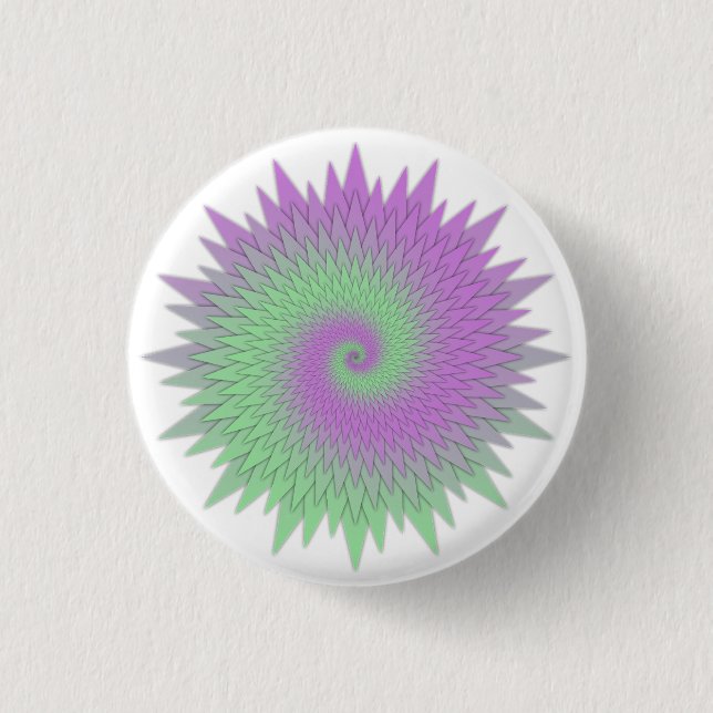 Geometric Purple and Green 3 Cm Round Badge (Front)