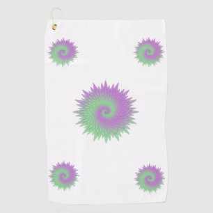 Geometric Purple and Green Golf Towel