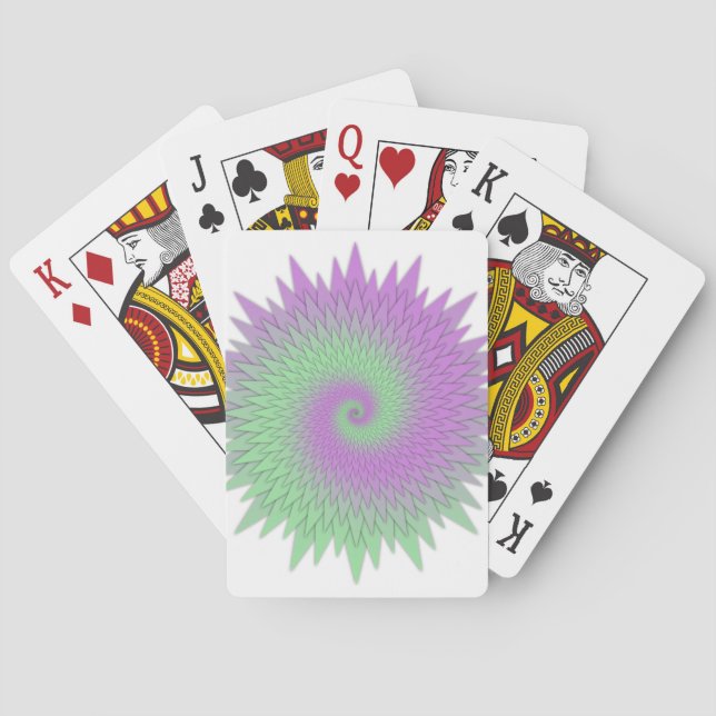 Geometric Purple and Green Playing Cards (Back)