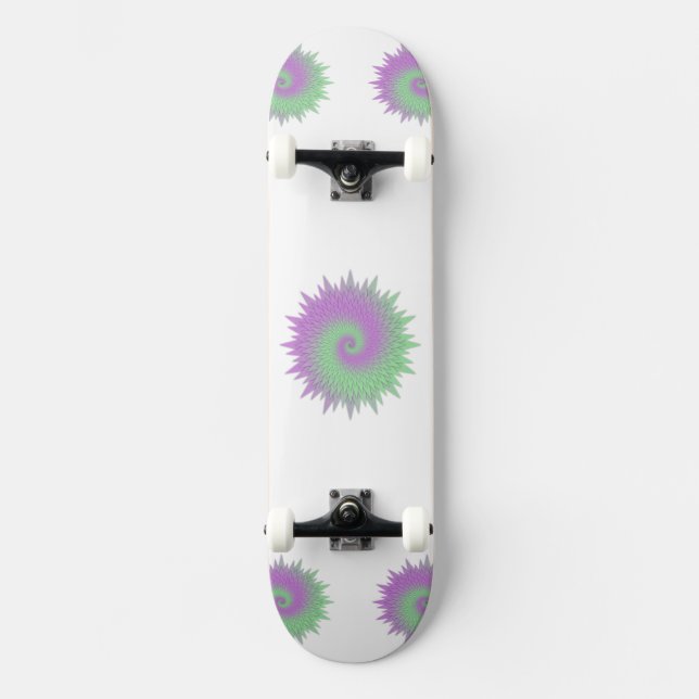 Geometric Purple and Green Skateboard (Front)