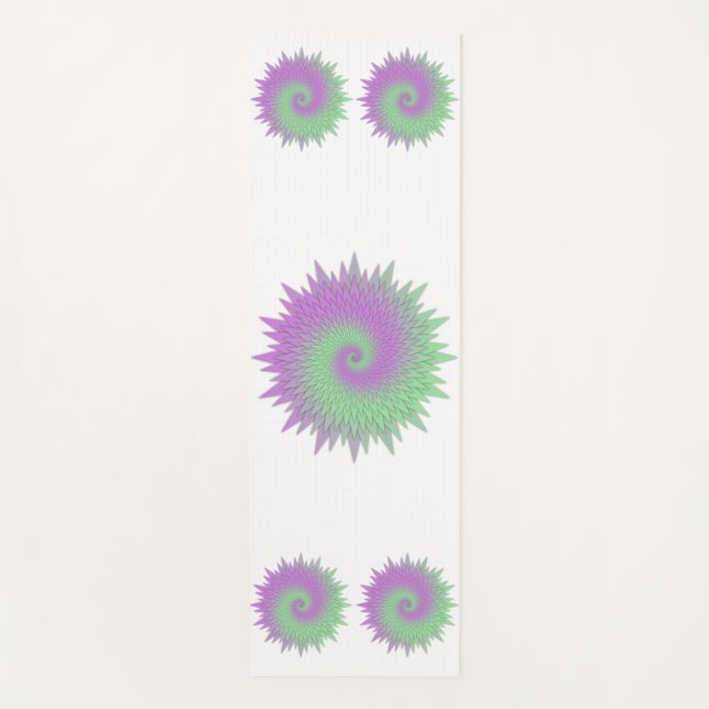 Geometric Purple and Green Yoga Mat (Front)