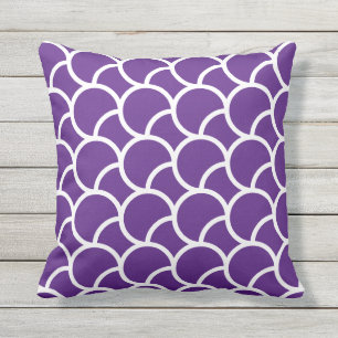Geometric Purple Throw Outdoor Pillow