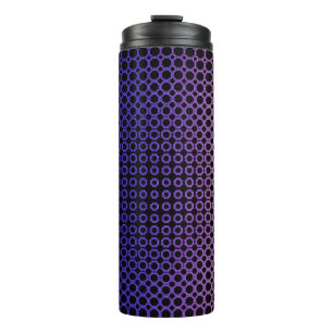 Geometric Radiance: Indigo to Black Tech Mandala Thermal Tumbler