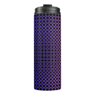 Geometric Radiance: Indigo to Black Tech Mandala Thermal Tumbler