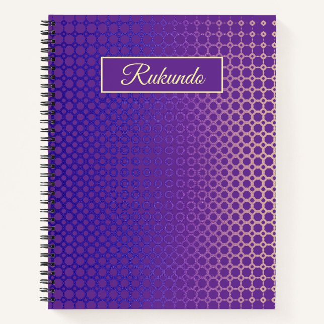 Geometric Radiance: Indigo to Violet Tech Notebook (Front)