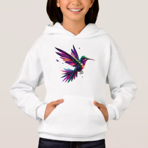 Geometric Rainbow Hummingbird - Vibrant Modern Art