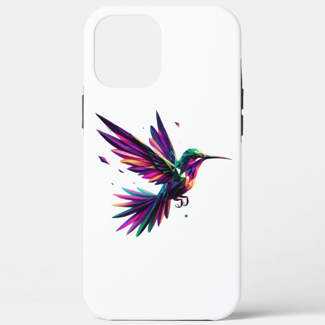 Geometric Rainbow Hummingbird - Vibrant Modern Art Case-Mate iPhone Case (Back)