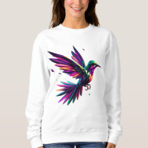 Geometric Rainbow Hummingbird - Vibrant Modern Art