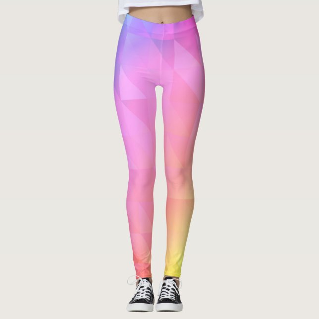 Geometric Rainbow Leggings (Front)