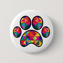 Geometric Rainbow Paw Print
