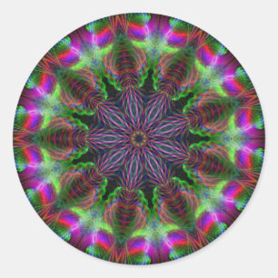 Geometric Rainbow Round Sticker