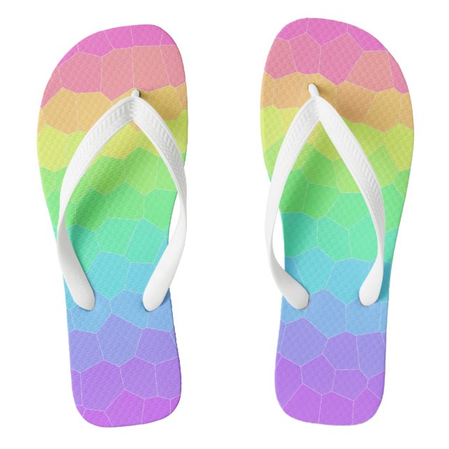 Geometric Rainbow Thongs (Footbed)