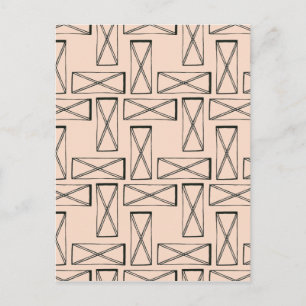 Geometric Rectangle X Design Postcard
